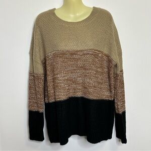 Crewneck Colorblock Knit Sweater size M